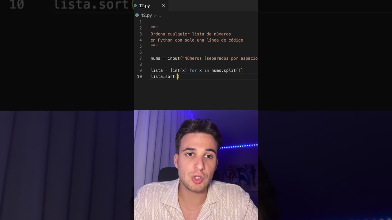 Ordena cualquier lista de n&uacute;meros en Python en 1 l&iacute;nea 🔢 #python