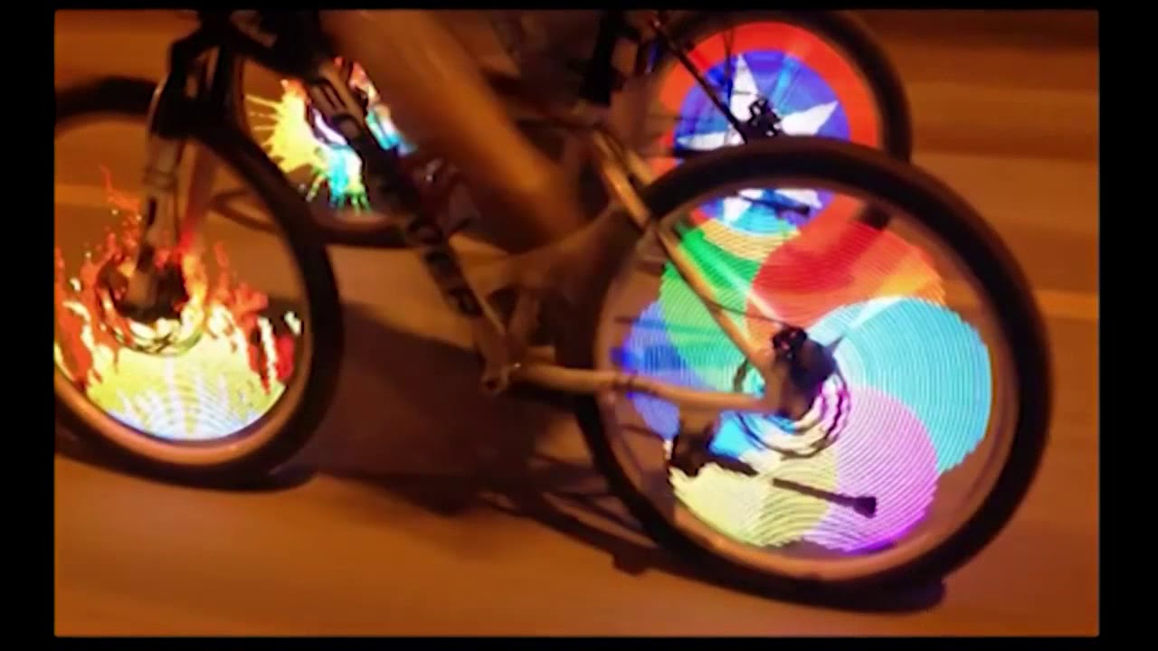 Programmable DIY 128 LED Bicycle Spoke Light (Rechargeable, Waterproof, and Batteries Included)