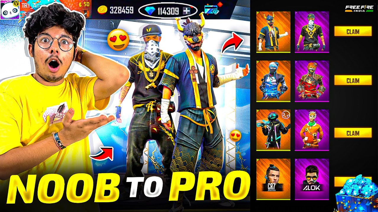 Free Fire Making Level 1 Id Max Pro Unlocking All Rare Bundles Ultra Rich Id😍🎈 -Garena Free Fire