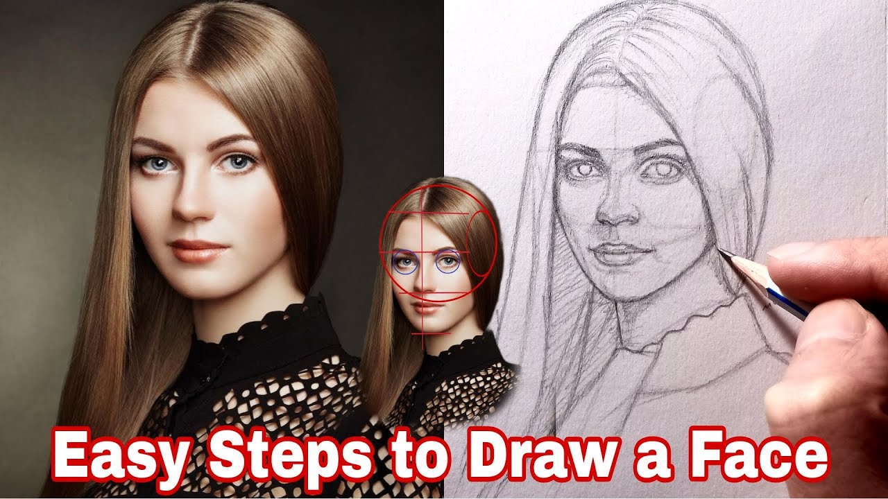 Learn the basics of drawing a portrait of a girl using the Loomis method | drawing tutorial
