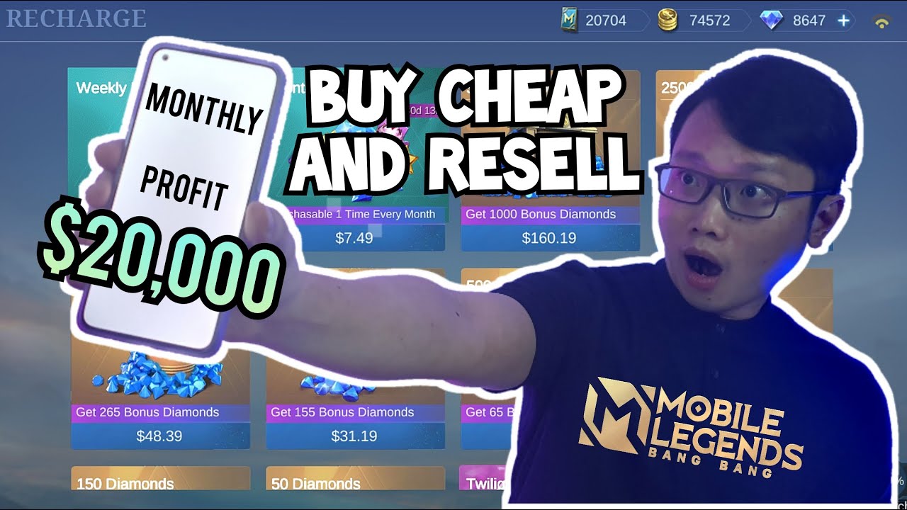 How to buy cheap Mobile Legends Diamonds for Reselling? $20K Profit Per Month Side Hustle (Giveaway)