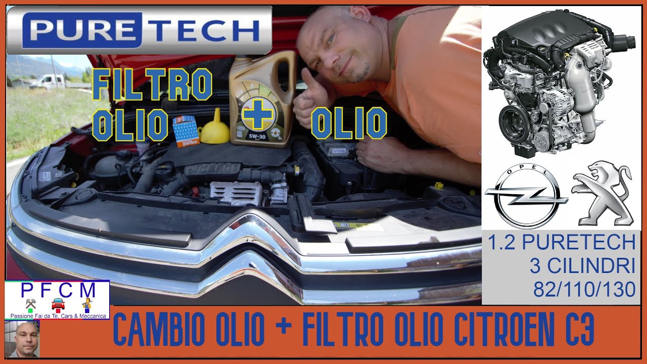 CAMBIO OLIO+FILTRO SU MOTORE 1.2 PURETECH✅.RISPARMIO DENARO E TEMPO. FACILE. CITROËN,PEUGEOT,OPEL.