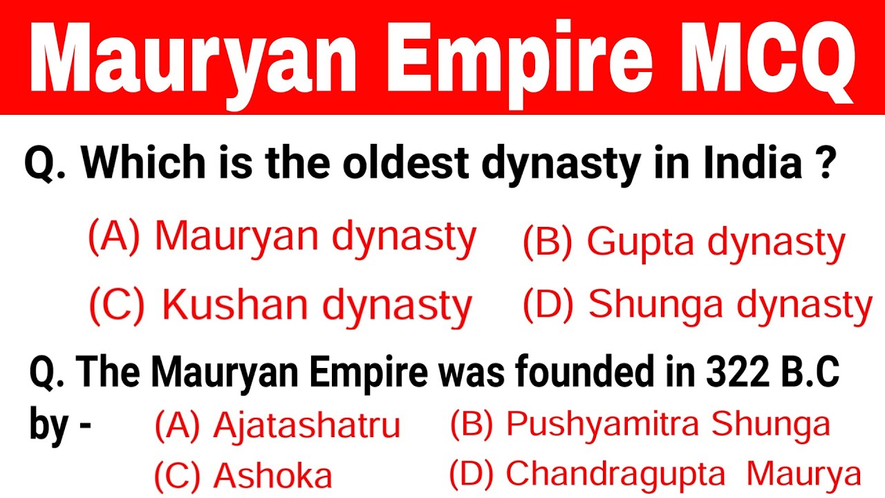 Mauryan Empire MCQ || Mauryan Empire History MCQ || Gk questions on Mauryan Empire