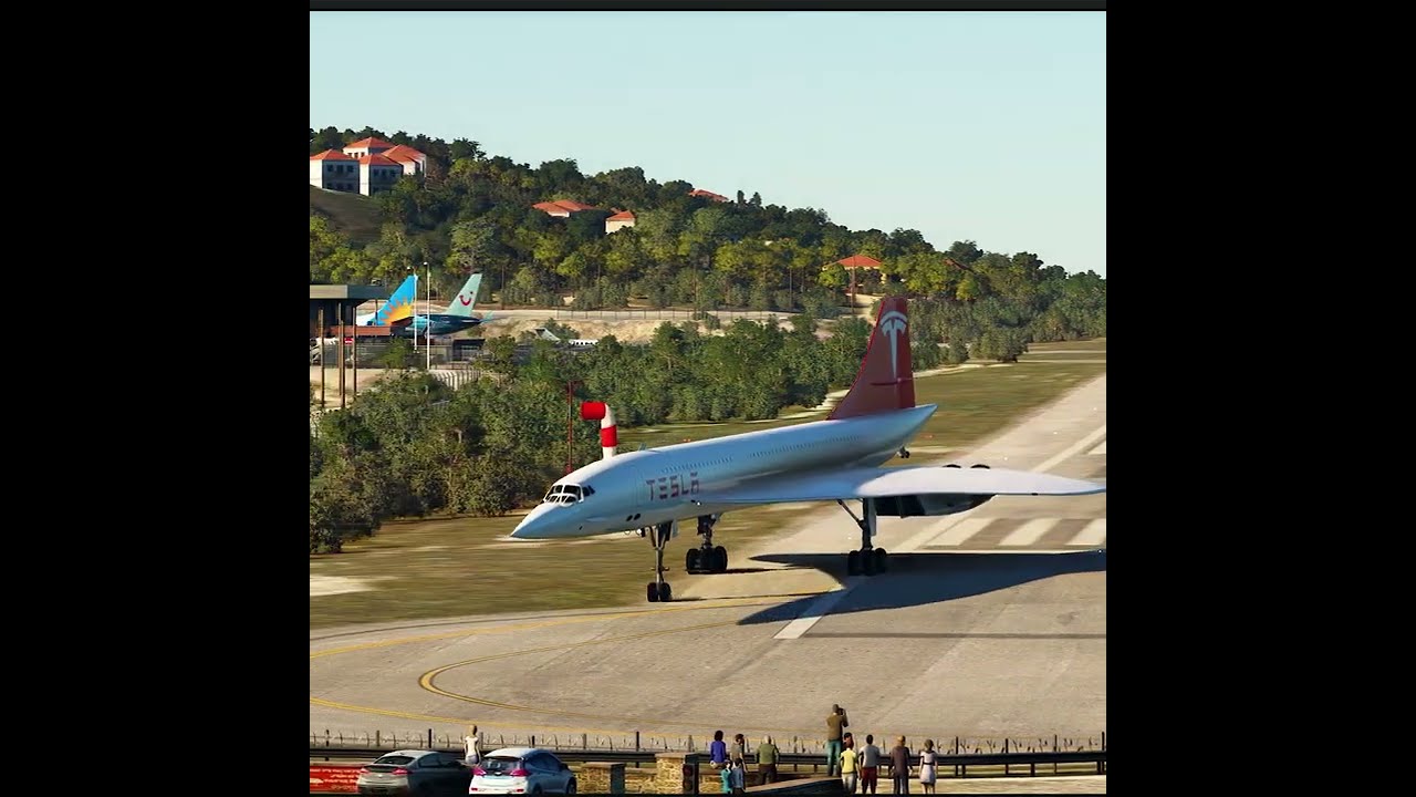 Tesla Concorde Elon Musk Plane Crazy Takeoff #shorts