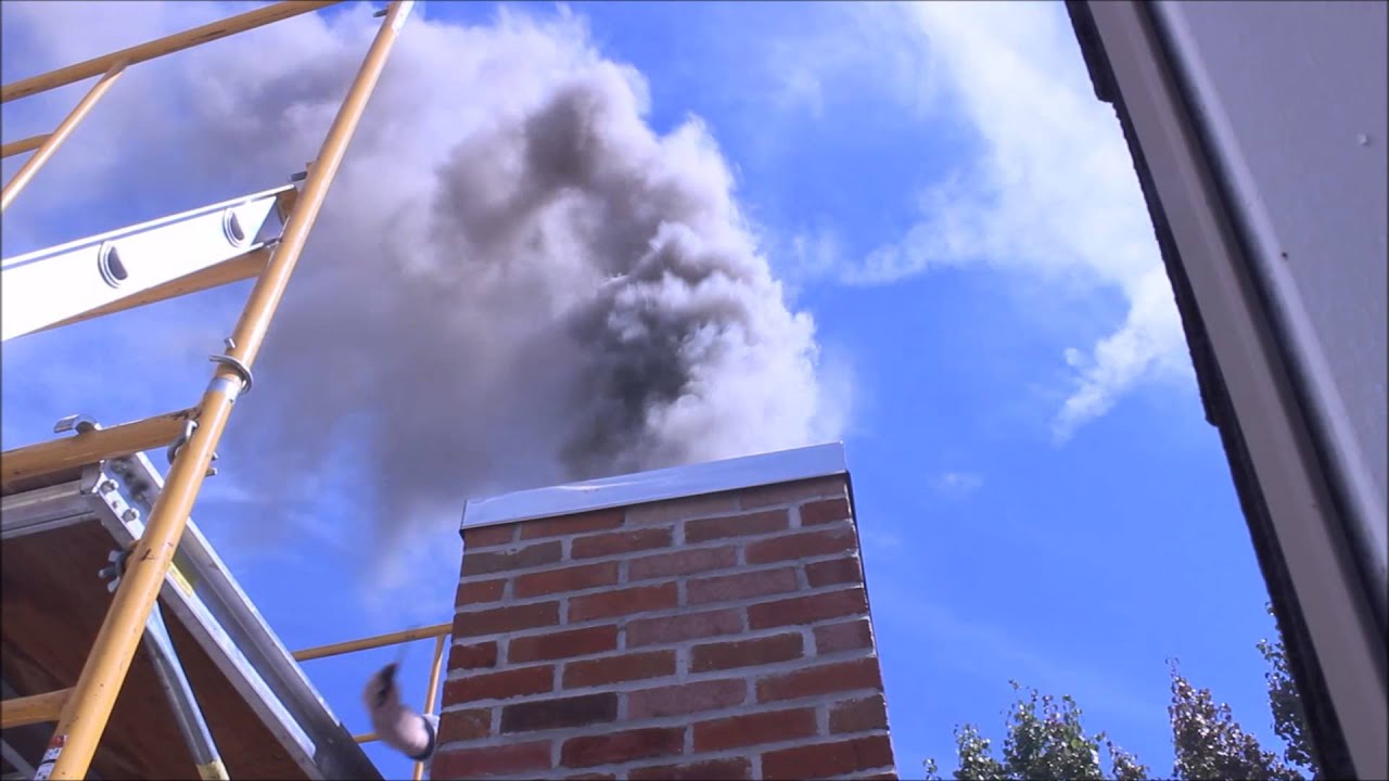 What a chimney flue fire looks like, from high above