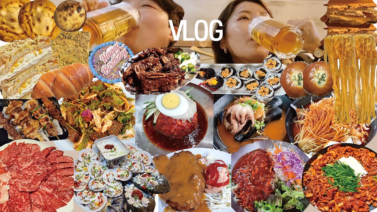 만칼로리 급으로 먹은 부산 먹방 브이로그(성게김밥 밀면 부산빵투어(초량온당 옵스) 도날드떡볶이 돈까스 조개구이 쫄면 한우 해물라면 오리불고기 파전 짜파구리) Mukbang VLOG