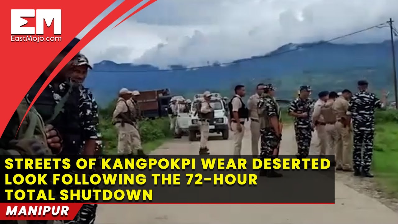 This is how the streets in Manipur&rsquo;s Kangpokpi, NH2 looked like during the 72-hour bandh