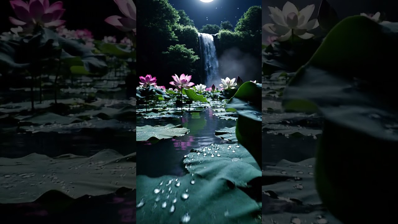 Moonlit Lotus Lake | Calm Night Glow