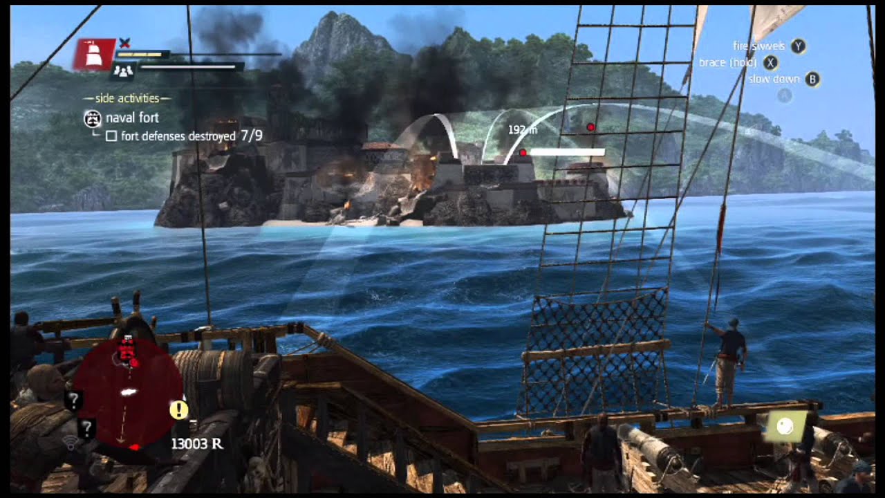 Assassins Creed 4 Black Flag: Desroying a Naval Fort and Capturing it (AC4!)