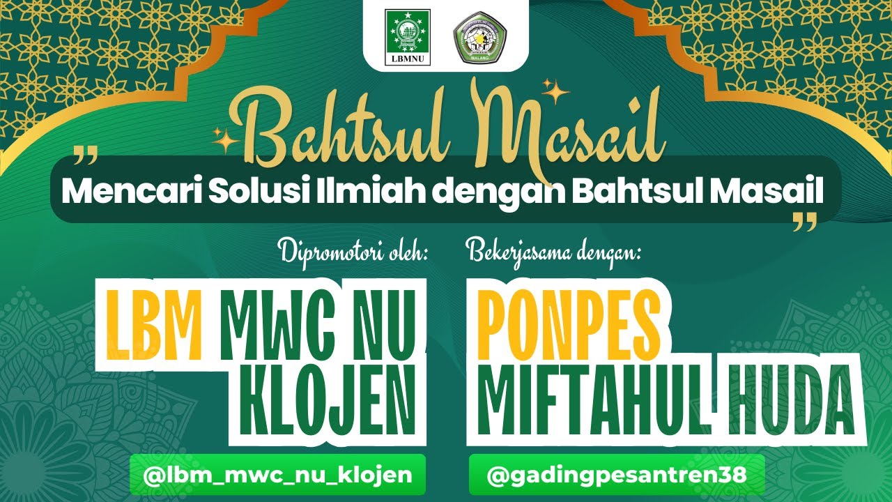 🔴 LIVE Bahtsul Masa'il PPMH & LBM MWC NU KLOJEN | Ahad, 29-12-2024