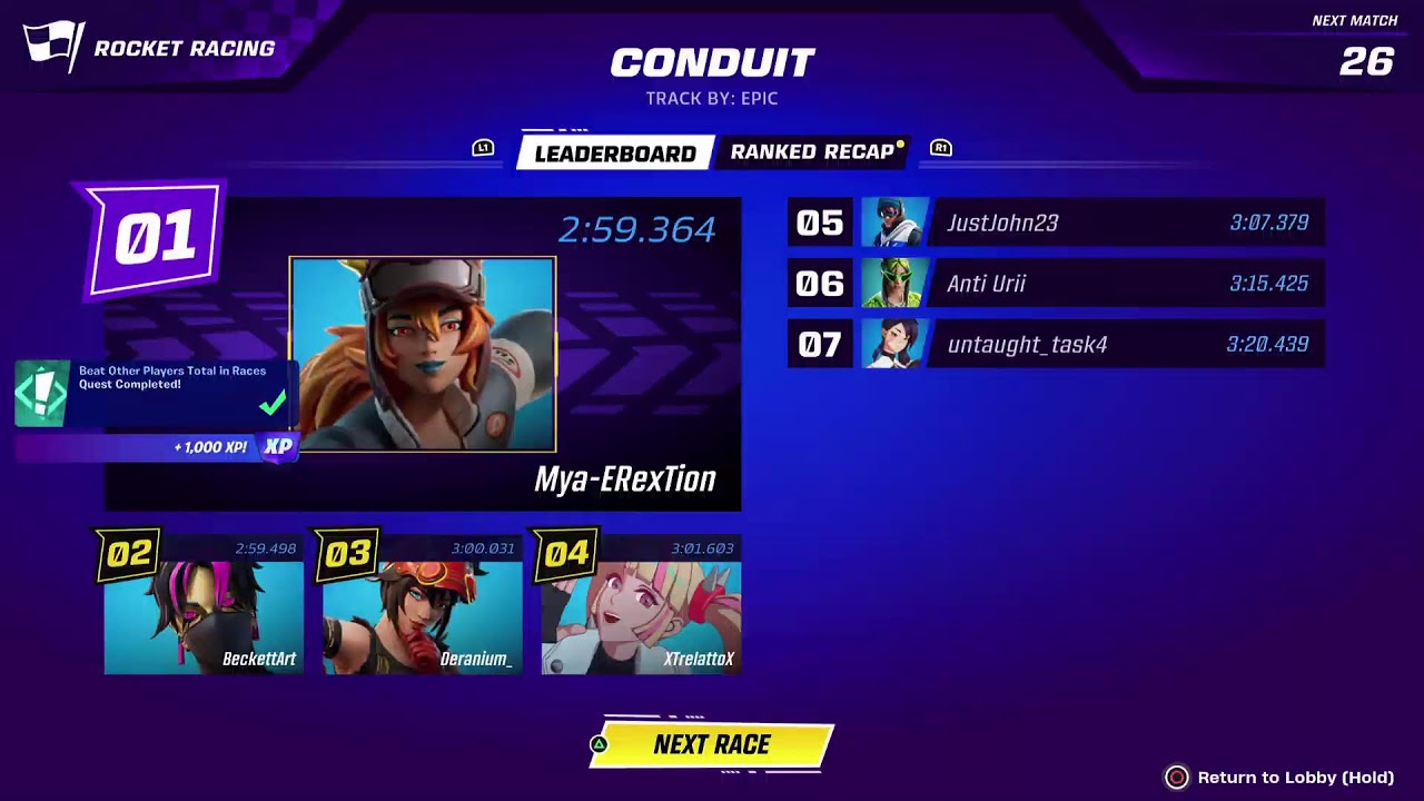 Rocket Racing Fortnite smurffing a bit