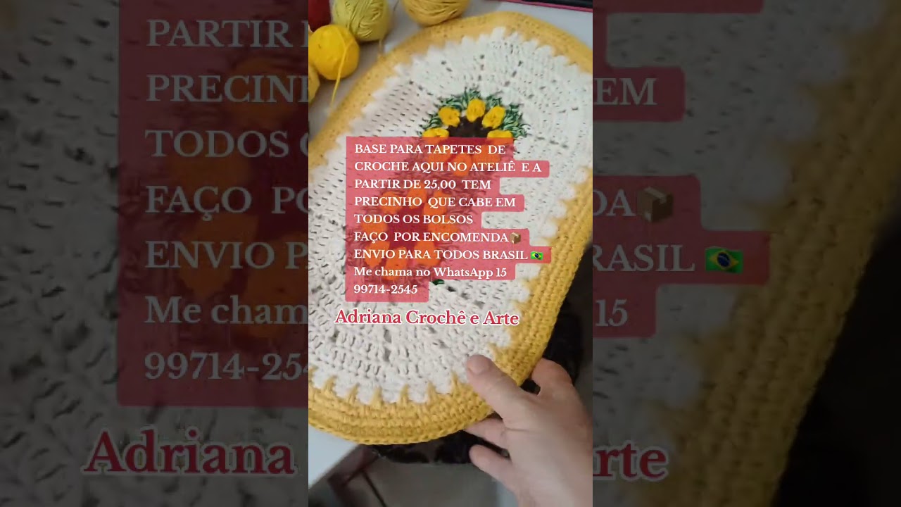 Produ&ccedil;&atilde;o de tapetes de  Croch&ecirc;  vende vende #crochet