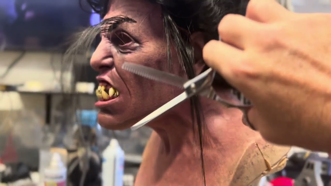 Let’s talk about attaching hair to a latex mask display! Here are a few tips! | MATT MCNEIL