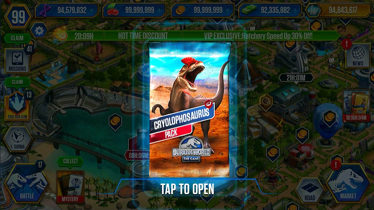 CRYOLOPHOSAURUS PACK CRYOLOPHOSAURUS TOURNAMENTS | JURASSIC WORLD THE GAME