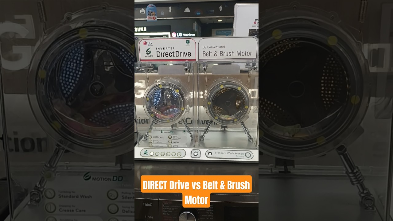 LG Washing Machine Direct Drive Vs Belt Motor Live Demo #demonslayer #lg #washingmachine #shorts