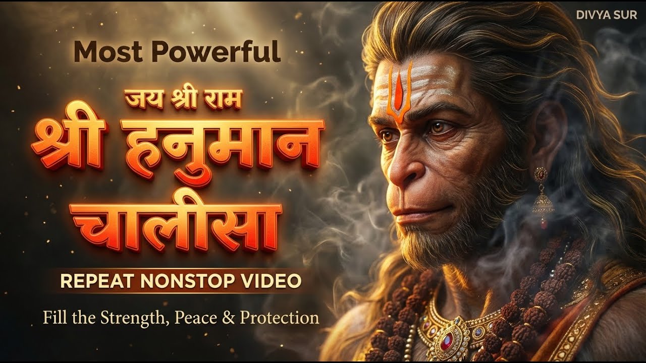 Nonstop🔱Shri Hanuman Chalisa | Powerful Chant for Strength, Peace & Protection🔱(Official Video)
