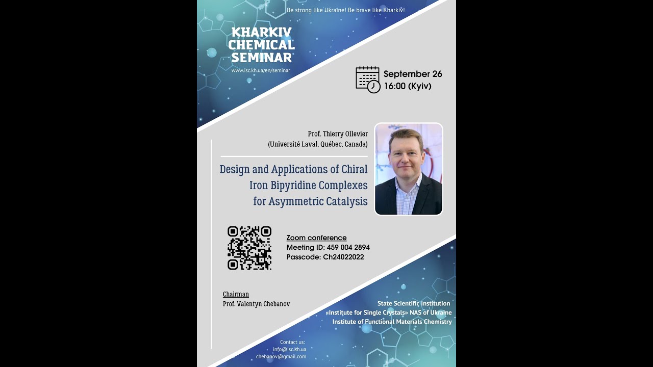 Lecture of Prof.  Thierry Ollevier on Kharkiv Chemical Seminar