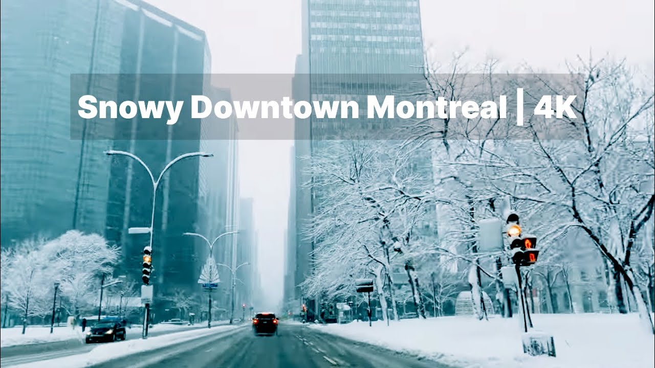 Driving in Montreal:  A snowy drive around Montreal. | 4K