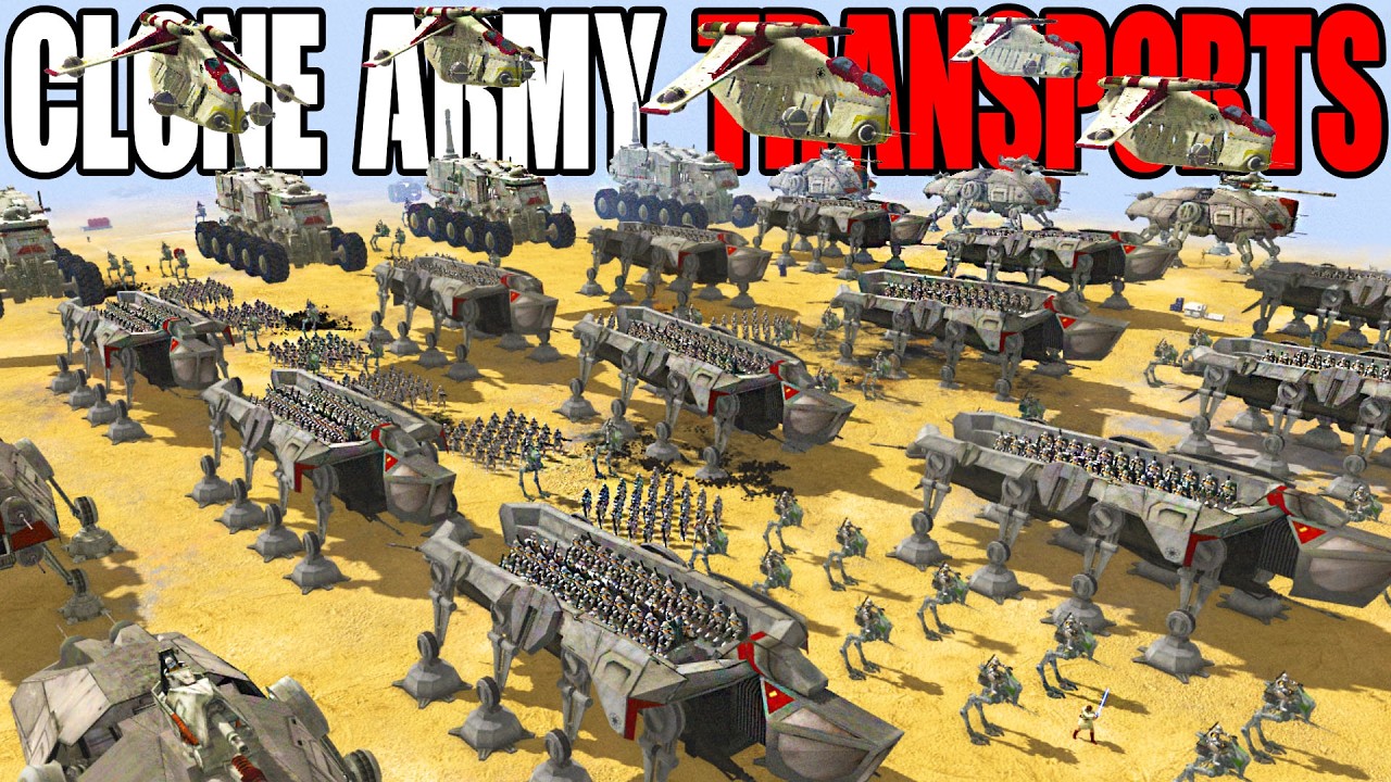 Deploying Clone TROOP TRANSPORTS in a Deadly CLONE WARS Convoy Ambush! - Men of War: Star Wars