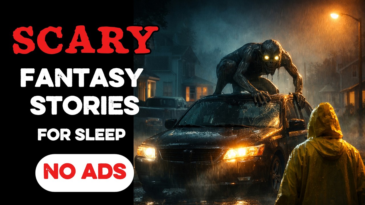 🔴 NO ADS 🔴 8 HOURS of FANTASY Scary Stories for Sleep | Gentle Rain + Black Screen