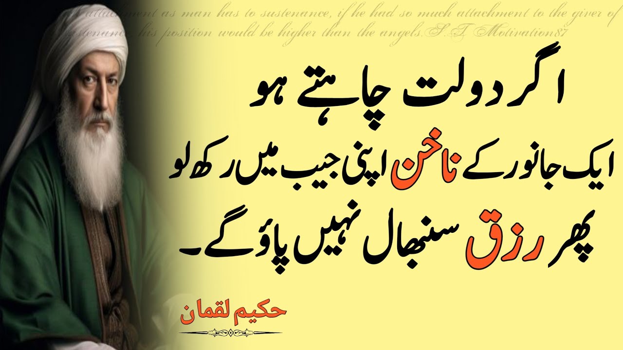 Dolat chahte ho ak janwar ke nakhun jeb me rakhlen | Hakeem Luqman Quotes |positive quote for today