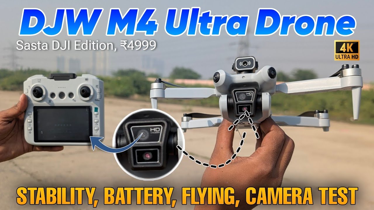 Дрон DJW M4 Ultra с большим дисплеем на пульте дистанционного управления: распаковка и обзор | Де...