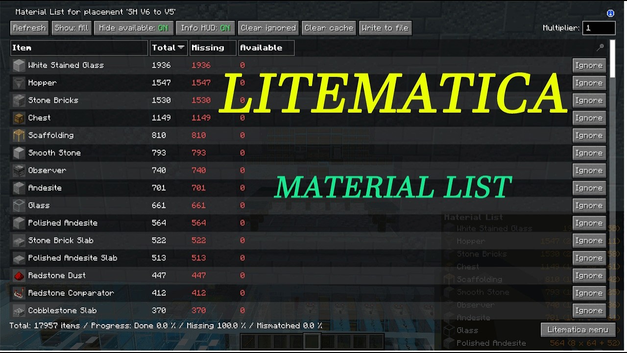Litematica Material List