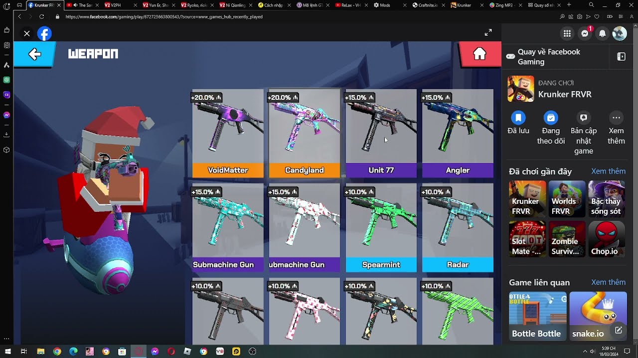 Review acc Krunker FRVR FB #2(RUN N GUN + SUBMACHINE GUN)