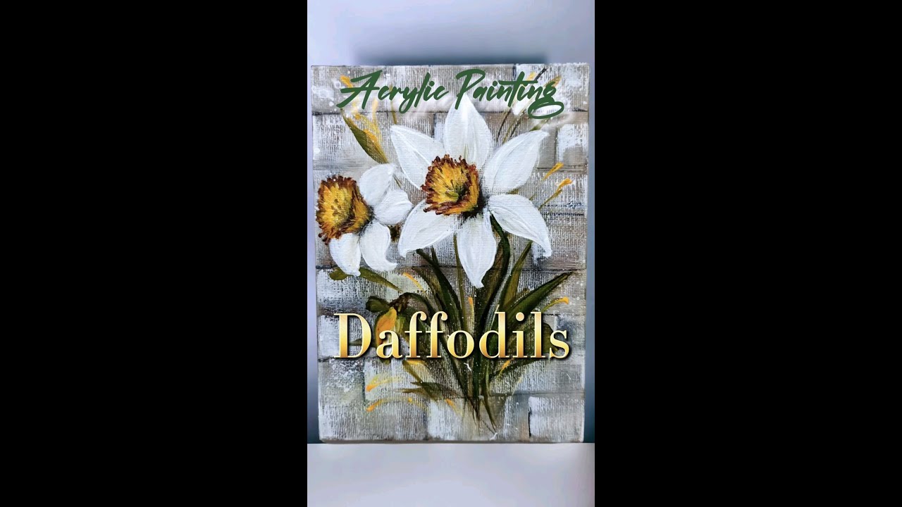 How to paint Daffodils in acrylic #flower #painting #elsaweissbekolli #art #daffodils #acrylic V501