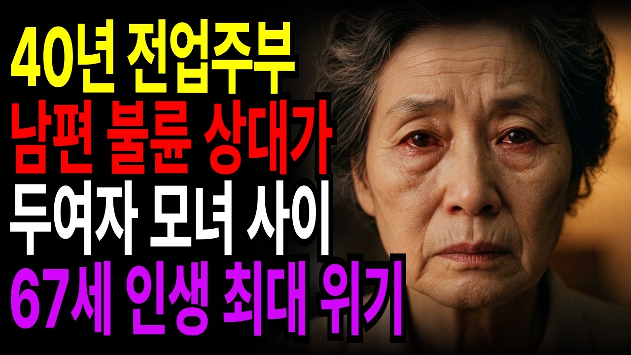 40년 전업주부 남편 불륜 상대가 두여자, 모녀 사이였습니다 67세 인생 최대 위기 #사연 #드라마