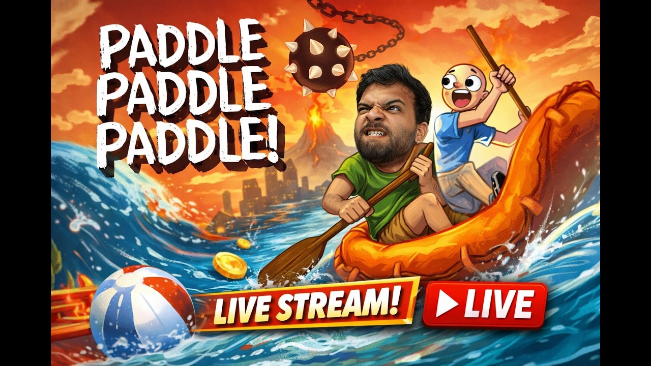 FUNNY GAME LIVE HINDI😆PADDLE PADDLE LIVE WITH THE NALLA @GingerYTLive#shortsfeed