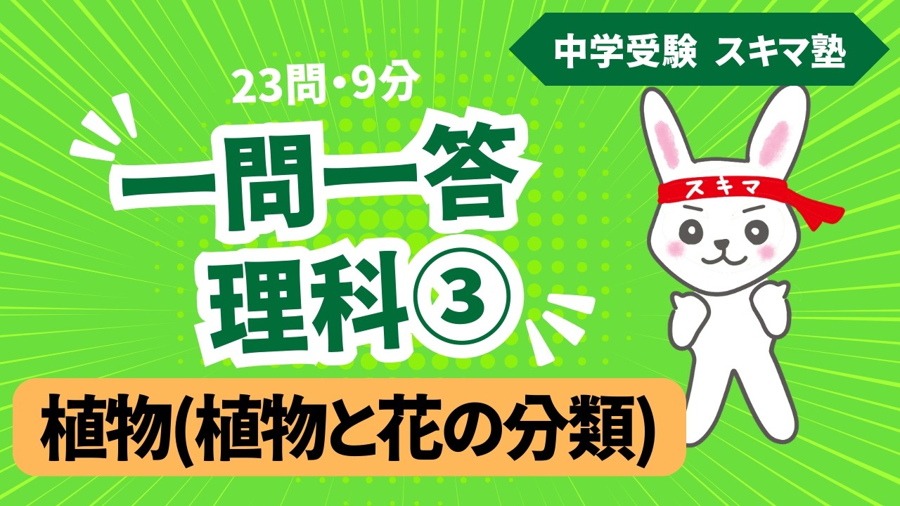 中受《一問一答》理科【３】植物《植物の分類・花の分類》