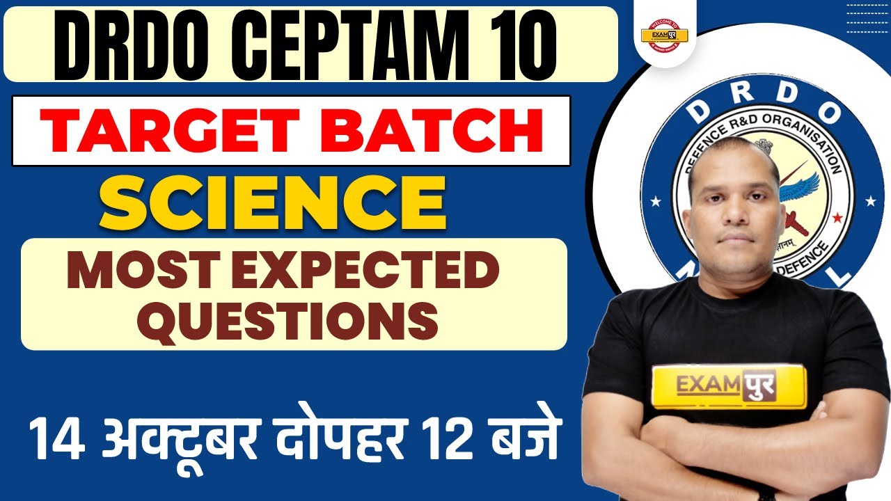 DRDO CEPTAM 10 CLASSES | GENERAL SCIENCE | TOP 30 MOST IMPORTANT QUESTIONS | BY ADARSH SIR