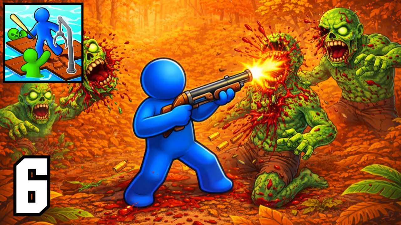 Zombie Raft - Gameplay Walkthrough  - Killing Enemies (iOS, Android) Part 6