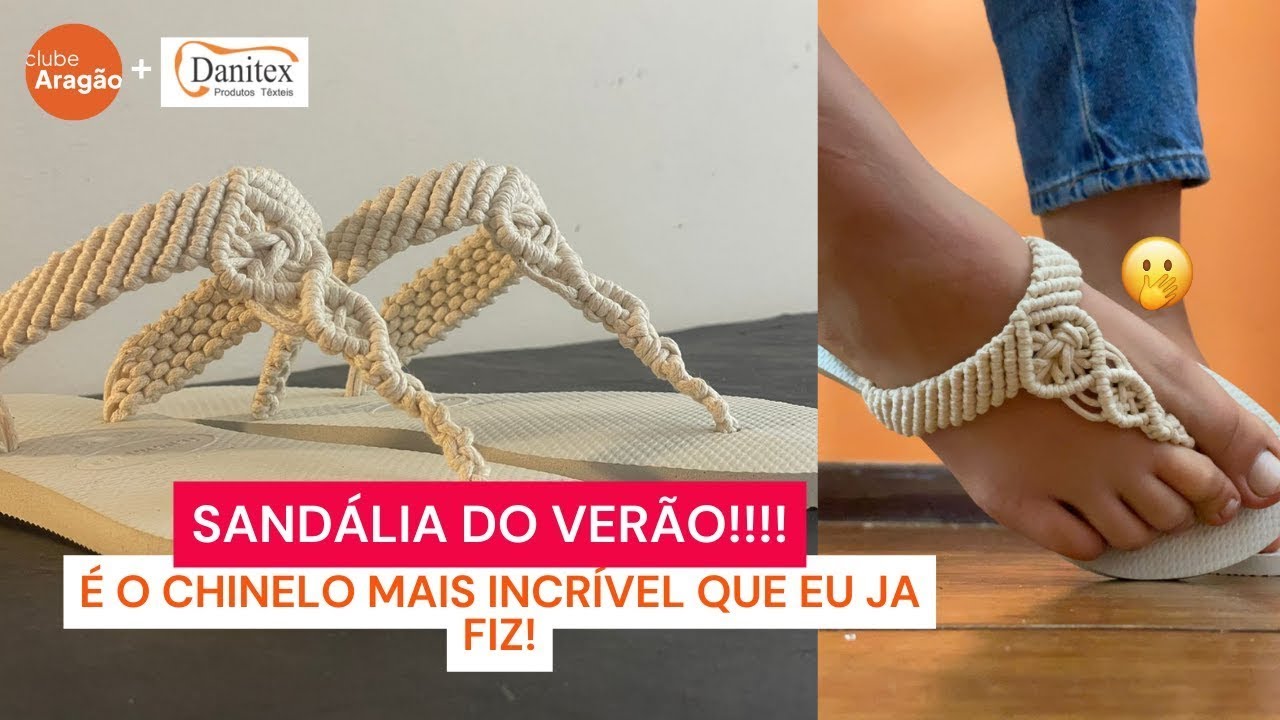 Chinelo de Macramê   é o chinelo MAIS LINDOO que eu ja fiz!!!