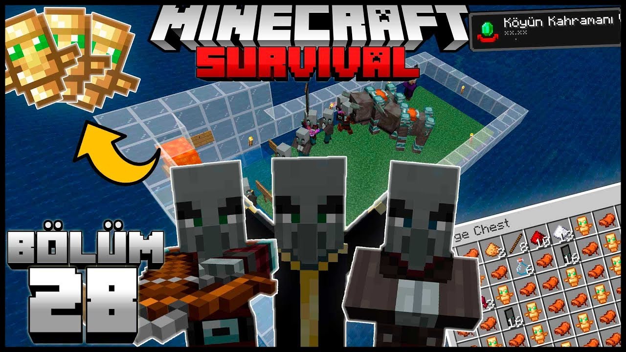 AFK BASKIN FARMI, SINIRSIZ ÖLÜMSÜZLÜK TOTEMİ!┇Minecraft Survival ▹Bölüm 28