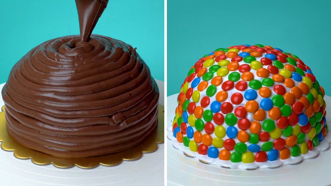 Dessert Cake Decorating With Colorful Candy Chocolate