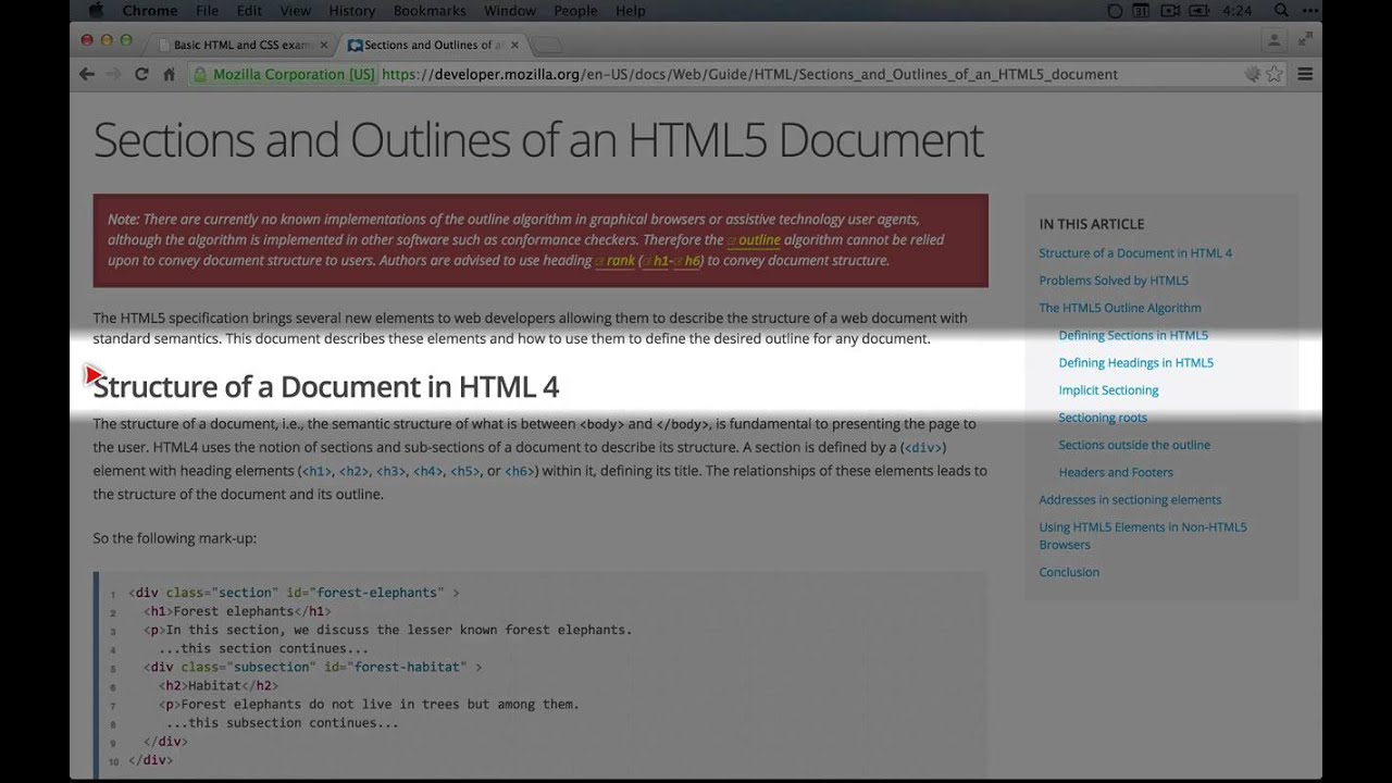 34. How the HTML section tag works