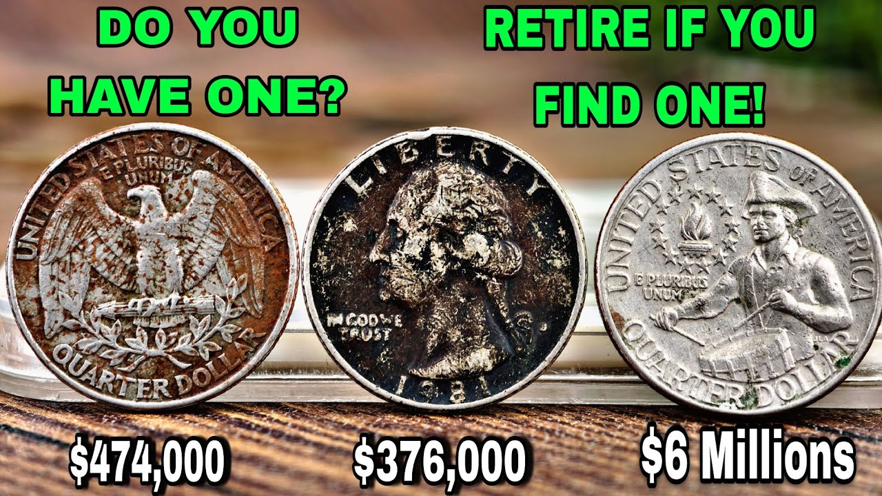 Black, Dirty, bad condition Quarters Worth MILLIONS! Rare Drummer Boy & Washington Quarters Coins!