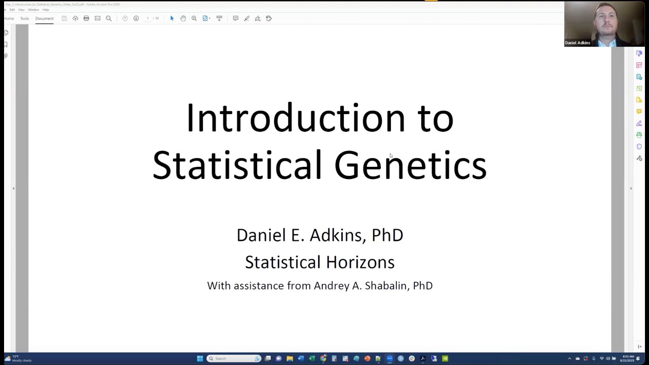 Statistical Genetics: Foundations for Genomic Data Analysis with Daniel Adkins