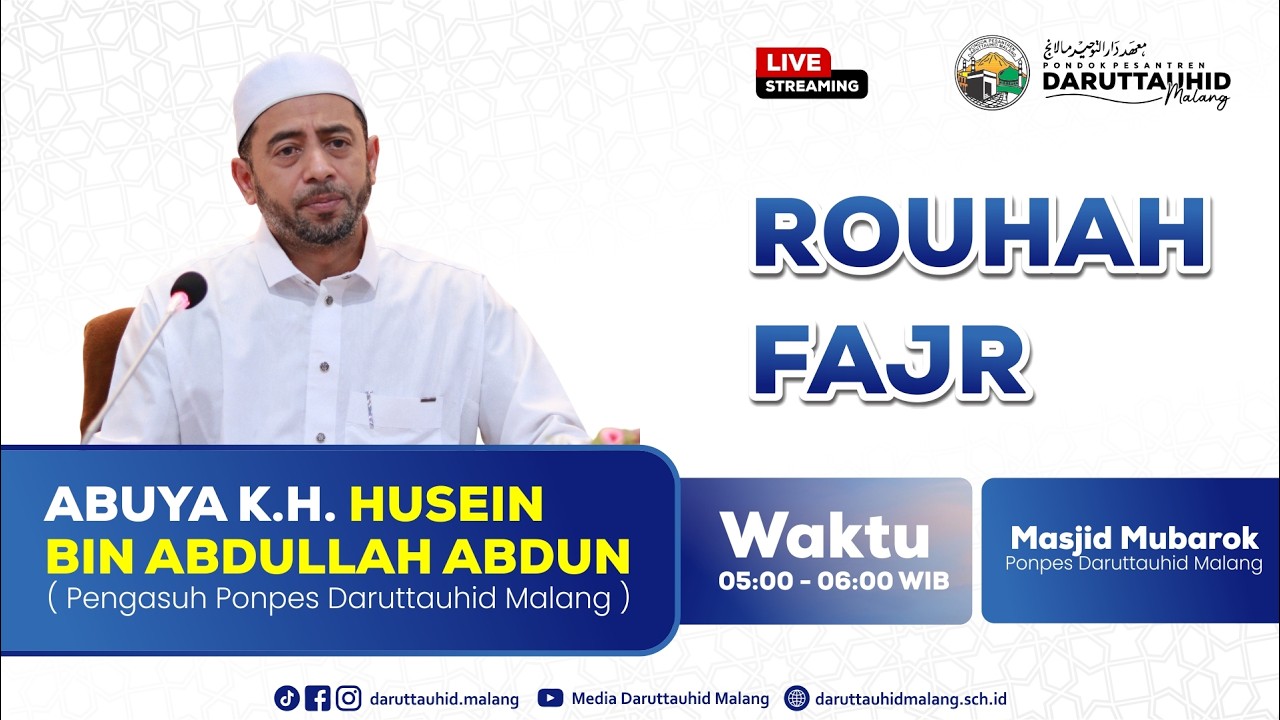 🔴LIVE... Rouhah Fajar  Bersama K.H Abuya Husein bin Abdullah Abdun, 23/02/2026