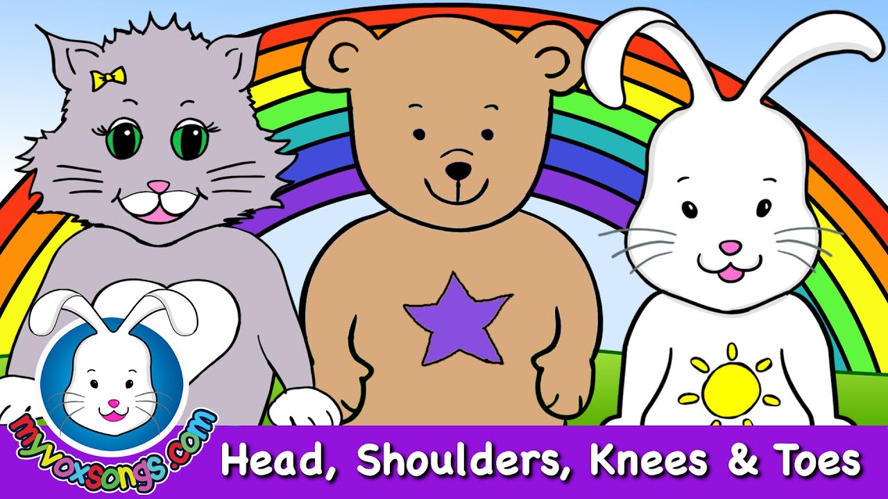 🌈 🐰 Head, Shoulders, Knees and Toes 🧸 🐱 | Action Songs & Rhymes for Kids with Lyrics | MyVoxSongs 🏖