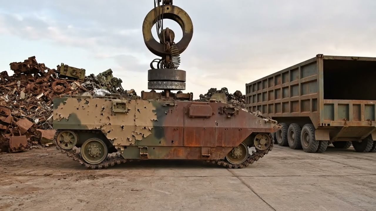 Raw Construction Power – Military Magnet Crane in Full Action