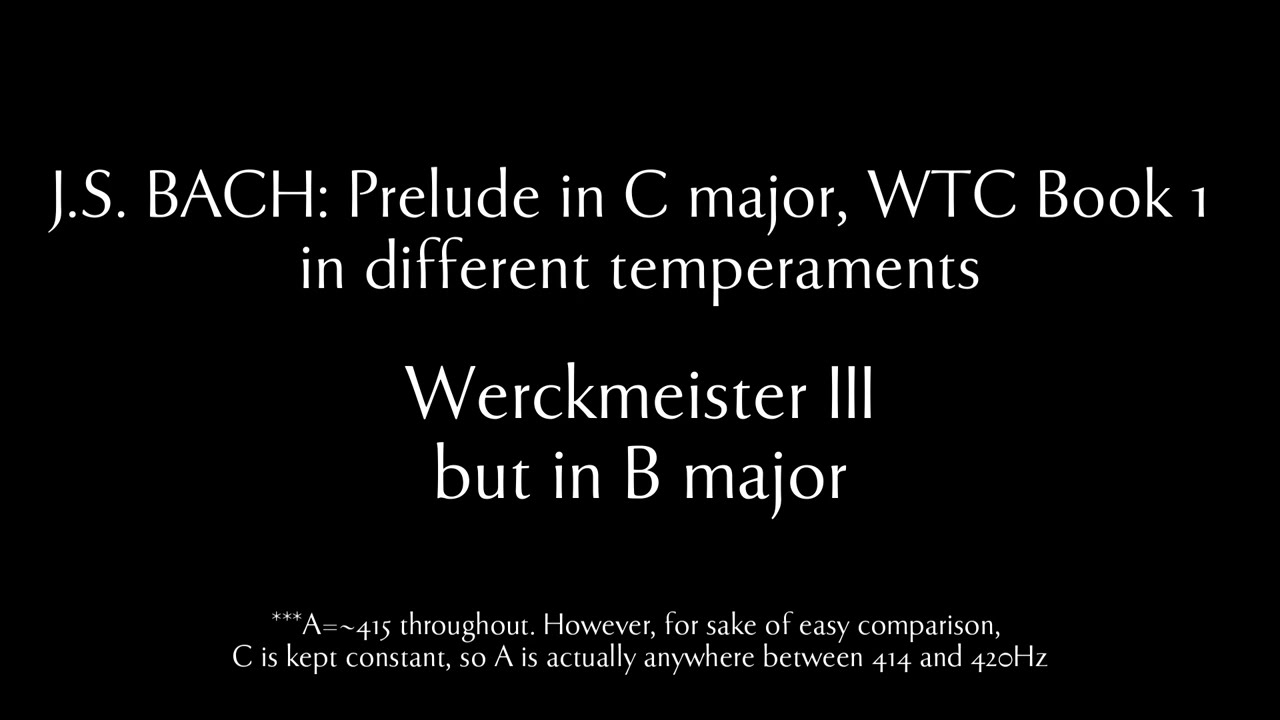 Bach: Prelude in C major WTC Book 1 opening in different temperaments