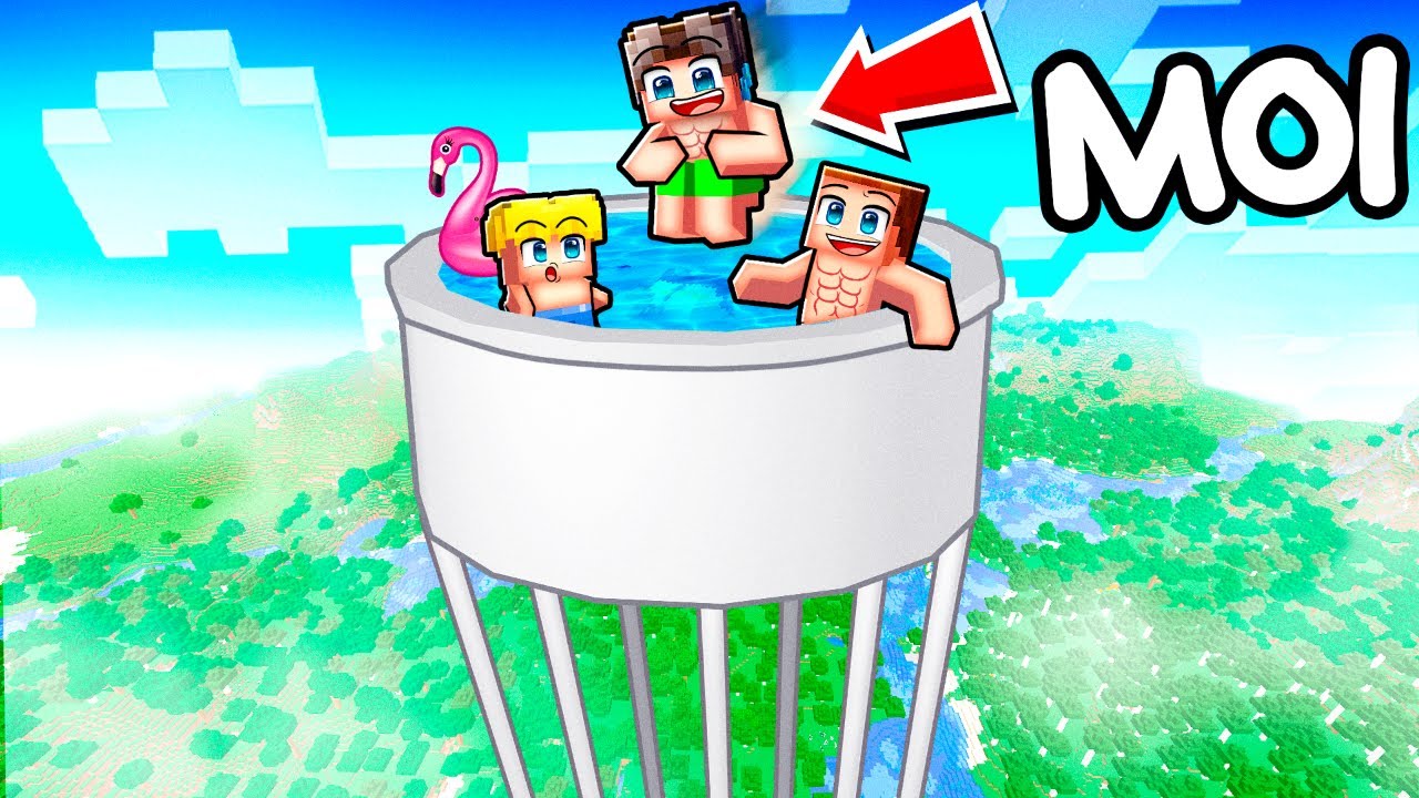J’ai construit une Piscine dans le CIEL sur Minecraft !