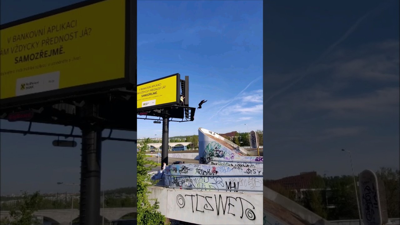 ROOF GAP FROM A MOVING SPOT.  @bricepoule  @bricepoule #roofgap #parkour #jump #freerunning