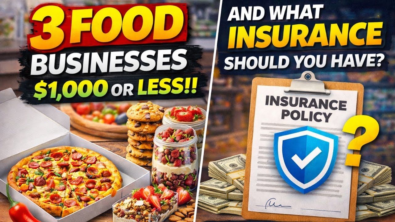 3 FOOD BUSINESSES $1,000 OR LESS !!  AND WHAT INSURANCE SHOULD YOU HAVE? Homebased food business