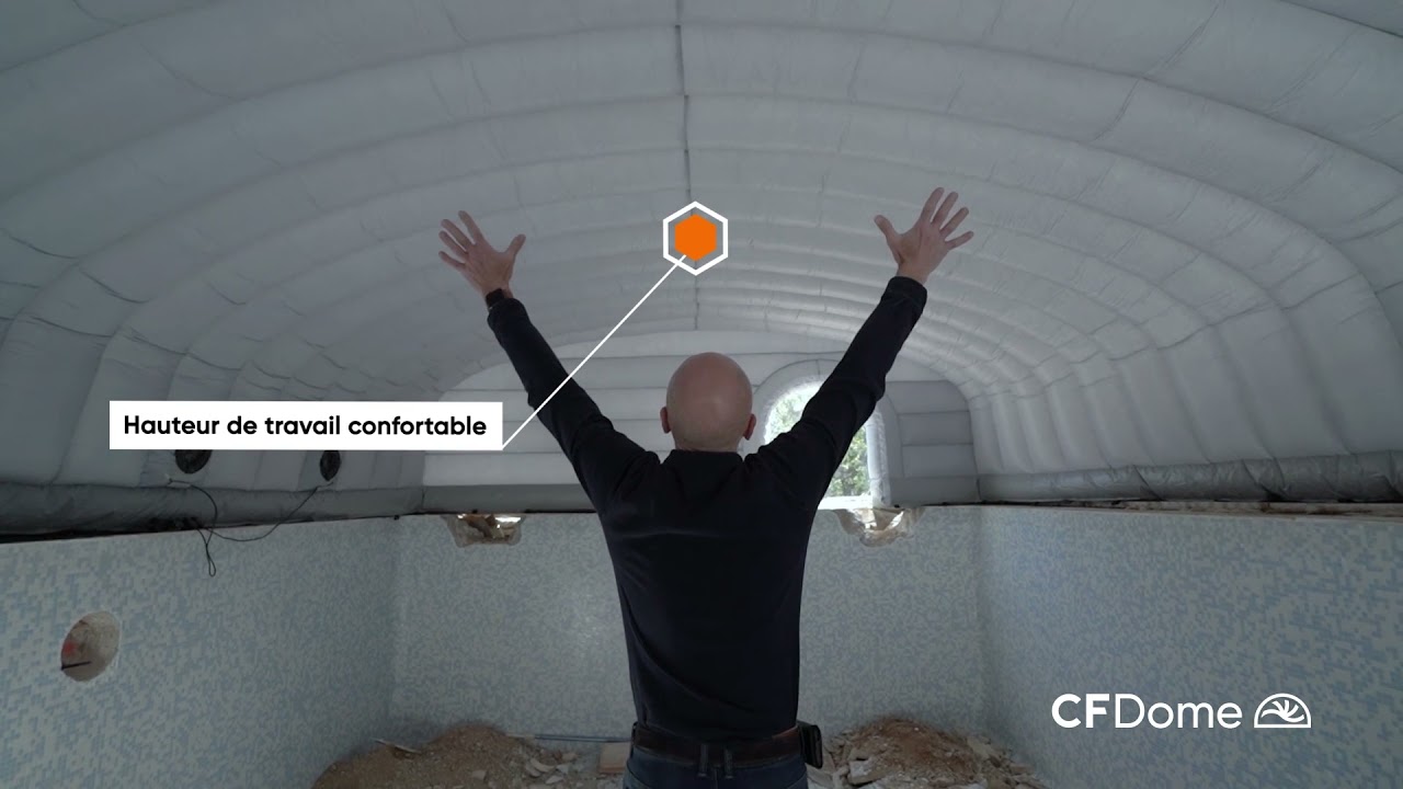 CFDome, la protection gonflable pour chantier de piscine