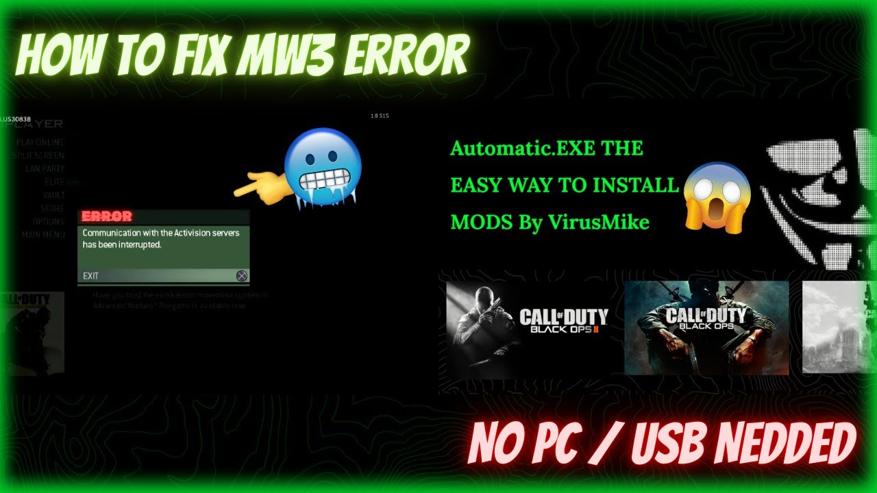 How To Fix Call Of Duty MW3 PS3 Error Server With Out PC Or USB🟢