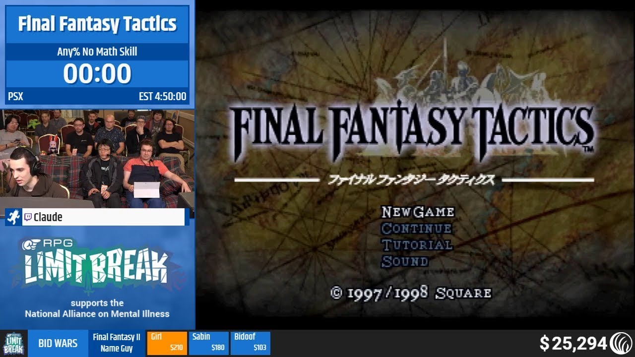 Final Fantasy Tactics (No Math Skill) by Claude (RPG Limit Break 2019 Part 11)